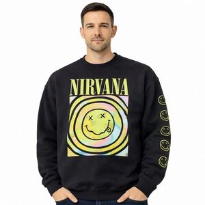 Gildan Black Nirvana Graphic Crewneck Sweater